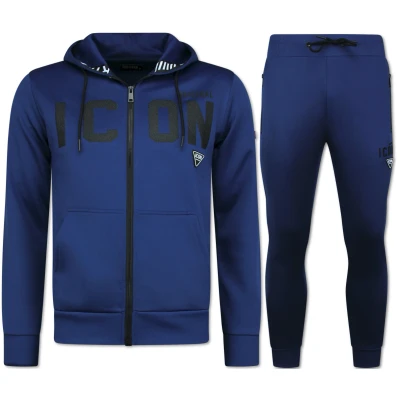 Afbeelding van ICON Huispak Heren Trainingspak Volwassenen Joggingpak Set 11677 Blauw