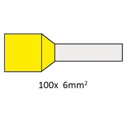 Afbeelding van Cimco 187022 Adereindhulzen 6 mm² Deels geïsoleerd Geel 100 stuk(s)