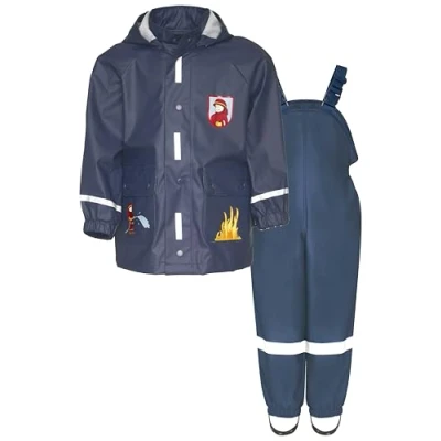 Afbeelding van Playshoes Tweedelig regenpak, modderpak, waterdicht, Brandweer, 98