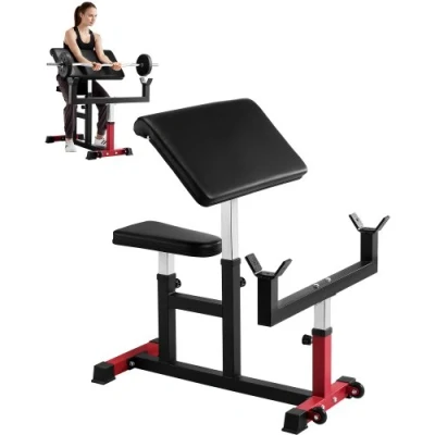Afbeelding van VEVOR Preacher Curl Bench Verstelbare Biceps Bank Halterbank Apparatuur Zwart