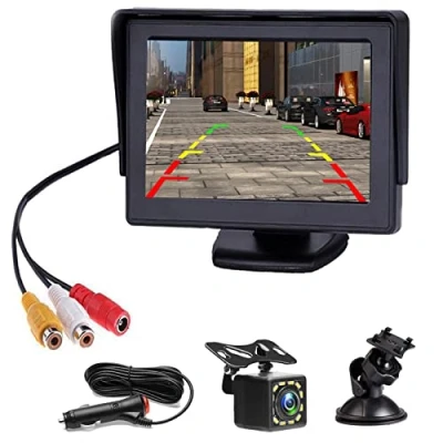 Afbeelding van Achteruitrijcamera auto met nachtzicht 12 LED waterdicht achteruitrijsysteem + 4,3&quot; LCD monitor, achteruitrijcamera&#039;s voor auto&#039;s, SUV&#039;s, bestelwagens, pick ups en vrachtwagens