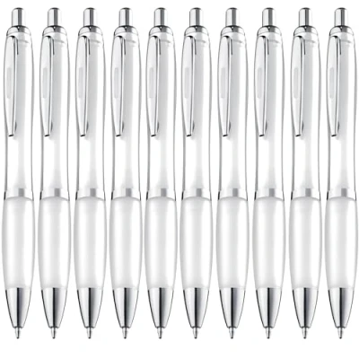 Afbeelding van ZENSCRIBE® Ergonomische balpen, 10 stuks, premium balpenset, hoogwaardig, antislip pen voor eenvoudig en zacht schrijven, blauwschrijvende wit