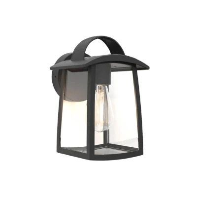 Afbeelding van LUTEC Kelsey Wandlamp Helder glas Matzwart
