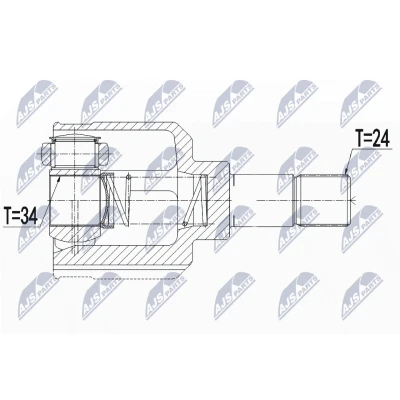 Afbeelding van Homokineet reparatie set, aandrijfas NTY NPW CT 110