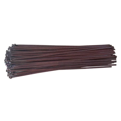 Afbeelding van Kortpack Bruine Hersluitbare Kabelbinders 750 Mm Lang X 7.6 Bruin (100 Stuks)