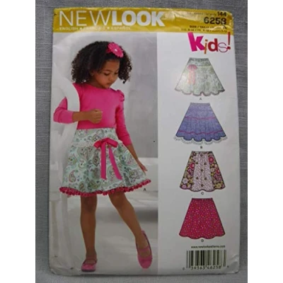 Afbeelding van Simplicity 6258 Maat A 3/4/5/6/7/8/10/12&quot; Cirkel Rokken voor kinderen en meisjes, nieuwe look naaipatroon bruin, U06262A