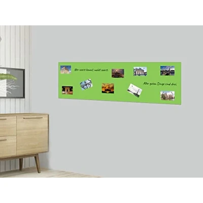 Afbeelding van Magneetfolie, hechtbasis voor magneten, magneetbord, ferrofolie, zelfklevend, beschrijfbaar, afwasbaar, magnetisch, lichtgroen, 100 x 40 cm