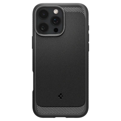 Afbeelding van Apple iPhone 16 Pro MagSafe Hoesje Siliconen en TPU (zacht) Spigen Softcase/Backcover Zwart Telefoonhoesje Shockproof/Valbescherming