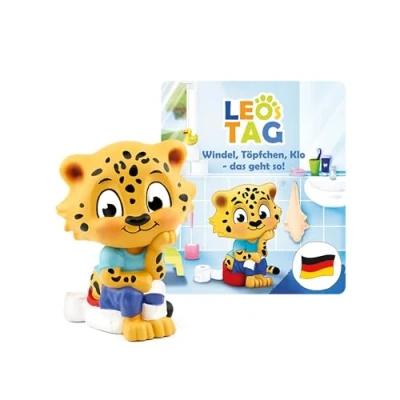 Afbeelding van tonies Luisterfiguren voor Toniebox, Leos Tag luier, potje, toilet dat gaat zo!, hoorspel met liedjes kinderen vanaf 3 jaar, speeltijd ca. 50 minuten