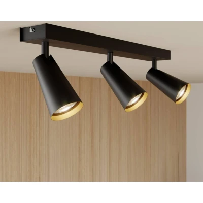 Afbeelding van Lucande buitenspot 3lichts metaal H: 16 cm GU10 zwart, goud