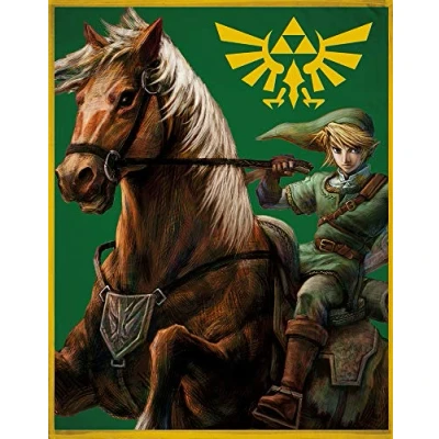 Afbeelding van the Legend of Zelda woondeken, groen, 160 x 200 cm, superzachte flanellen deken, knuffeldeken, bankdeken, fleece Hyrule Triforce Links Awakening Breath Wild Princess Pass. beddengoed