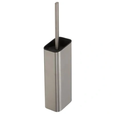 Afbeelding van Geesa shift toiletborstel houder geborsteld rvs zwarte deksel en borstel 919911 05 06