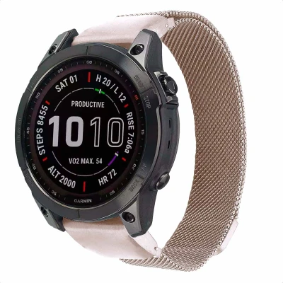 Afbeelding van QuickFit Milanees bandje voor de Garmin Watch 20 mm aansluiting Starlight imoshion Geschikt Fenix 5s, 6s,