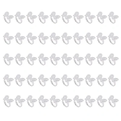 Afbeelding van 50 Stuks Nagellak Display, Polish Gel Nail Chart Ring, Bloem Vlinder Manicure Tip voor Art Color Display Tool (Clear Butterfly)