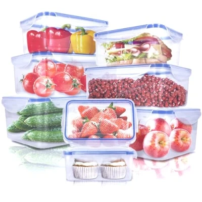 Afbeelding van Luchtdichte voedselcontainers, 16 stuks (8 containers, 8 deksels), kunststof containers voor levensmiddelen, BPA vrij, lekvrij, vaatwasser, vriezer en magnetron.