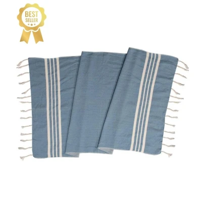 Afbeelding van Kleine Hamamdoek Krem Sultan Air Blue van Lalay