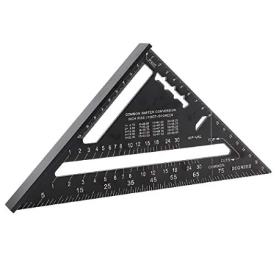 Afbeelding van 7 Inch Driehoek Hoek Heerser Gradenboog Aluminium Timmerman Vierkante DIY Meten Layout Gids Tool(Metriek)