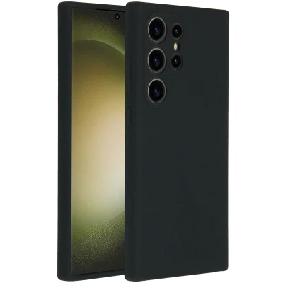 Afbeelding van Samsung Galaxy S24 Ultra Hoesje Siliconen en TPU (zacht) Accezz Softcase/Backcover Zwart Telefoonhoesje
