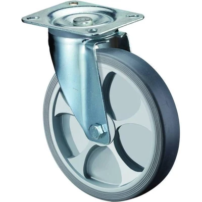 Afbeelding van BS Rollen Zwenkwiel wiel d. 125 mm draagvermogen 120 kg thermoplastisch kunststof plaat L104xB80 1 stuk L400.B44.126