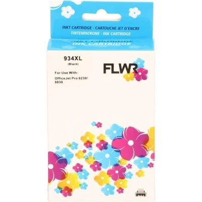 Afbeelding van FLWR Inktcartridge / 934BK Zwart Geschikt voor HP