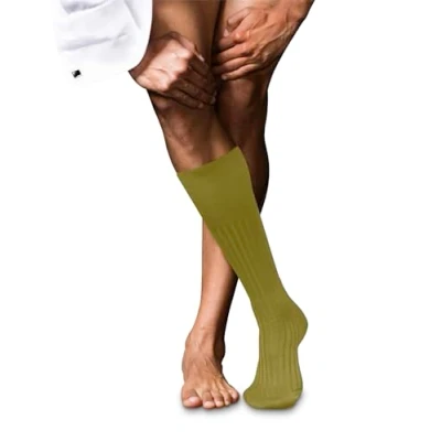Afbeelding van FALKE No. 13 Finest Piuma Cotton heren kniekousen groen (vegetal) Maat: 39 40
