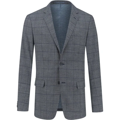 Afbeelding van Gents Colbert blokruit grijs blauw Maat 26