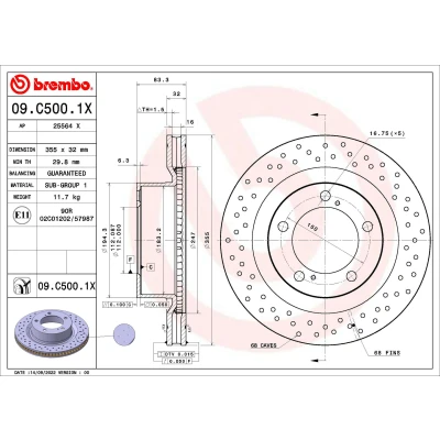 Afbeelding van Brembo Remschijven 09.C500.1X