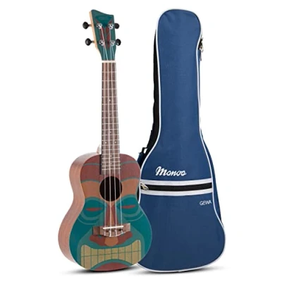 Afbeelding van Gewa Concert Ukulele Manoa Tiki K CO TA Incl. gevoerde gigbag