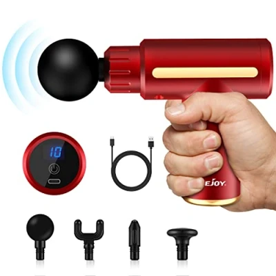 Afbeelding van Sejoy Massageapparaat voor dieperliggend weefsel, 10 standen, opladen via USB, draagbaar, klopmassage, spiermassage, ultraklein en stil, pijnverlichting spieren, thuis, gym buiten