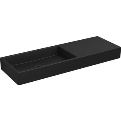 Afbeelding van Fontein Clou Mini Wash Me Rechts 56x19x6cm Keramiek Mat Zwart (Zonder Kraangat)