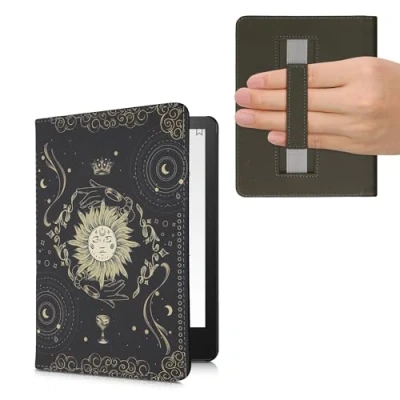 Afbeelding van kwmobile e reader hoesje compatibel met Amazon Kindle Paperwhite 11. Generation 2021 hoes Ereader case Tarotkaart in donkerblauw/geel/zwart