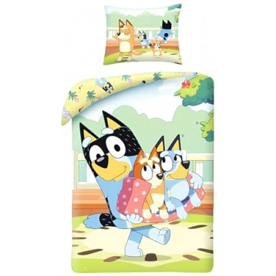Afbeelding van Beddengoed Bluey, omkeerbaar dekbedovertrek 140 x 200 cm, kussensloop 65 cm (dekbedovertrekset Bluey A)