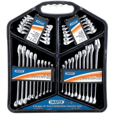 Afbeelding van Draper 26697 Metrisch/AF Hi Torq Combinatiesleutelset, 32 delig, blauw