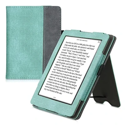 Afbeelding van kwmobile hoes voor e reader compatibel met Kobo Glo HD/Touch 2.0 Cover standaard in mintgroen/donkergrijs Kunstleer