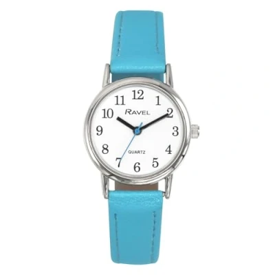 Afbeelding van Ravel Vrouwen Ronde Brighter Dagen Silver Tone Horloge Analoge Quartz R0140, Heldere turkoois/witte wijzerplaat, 27mm watch case