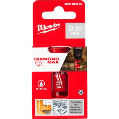 Afbeelding van MILWAUKEE 4932498348 diamantboor DIAMOND MAX nat/droog HEX 20mm