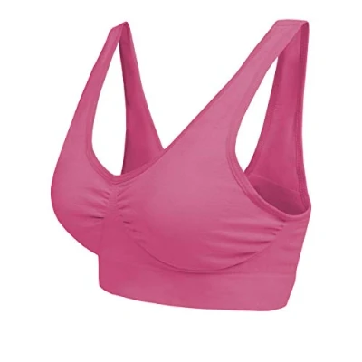 Afbeelding van Boolavard Comfortabele beha voor dames, klassieke bustier, push up en zonder beugel, verpakking van 3 stuks, roze, M