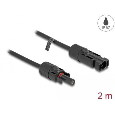 Afbeelding van Delock MC4 Solar Kabel 4 mm² Stecker zu Buchse 2 m schwarz