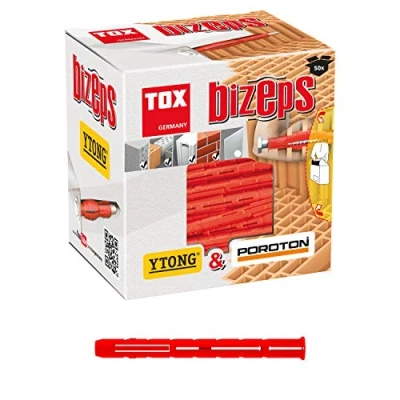 Afbeelding van TOX Parallelle spreidpluggen biceps 8x90 mm voor geperforeerde baksteen en cellenbeton, extreem hoge houdwaarden, 50 stuks in een doos, 00910015
