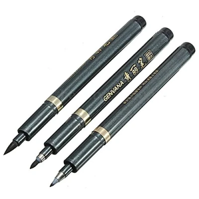 Afbeelding van Yosoo 3 stuks waterpenseelstiften, kunstpenseel, bevochtiging, kalligrafie, aquarelstift, markers, penseelset, manga, om te schrijven en tekenen