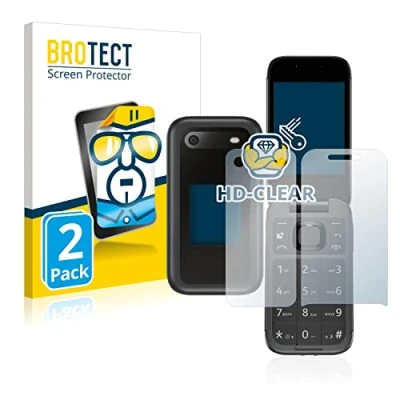 Afbeelding van BROTECT Screenprotector voor Nokia 2660 Flip (Voor+Achter) Folie Beschermfolie transparant (2 Stuks)