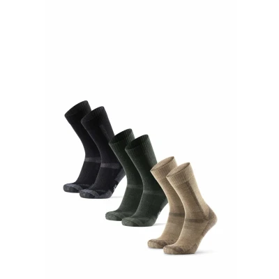 Afbeelding van DANISH ENDURANCE Wandelsokken, Ademende Merino Wollen Anti Blaar Kussentjes, Unisex, 3 Paar, Meerkleurig (1x Beige, 1x Groen, Zwart/Grijs), 39 42