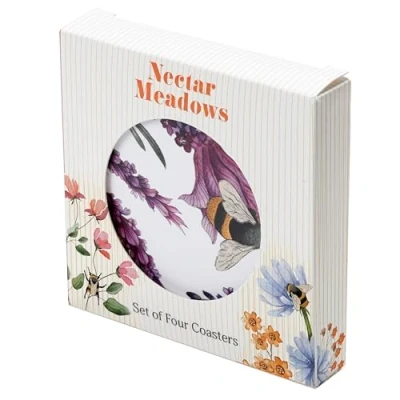 Afbeelding van Onderzetters Nectar Meadows Bijen Set 4 10cm
