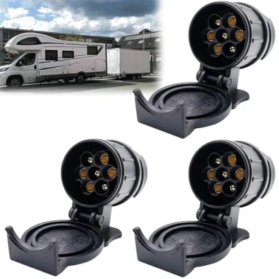 Afbeelding van 3 x aanhangeradapter 13 naar 7 polig, 12 V adapter aanhanger 7, polige aanhangerstekker, voor auto, vrachtwagen en