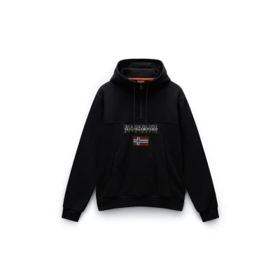 Afbeelding van Napapijri Burgee Hoodie black, Heren, Maat: Small, Black