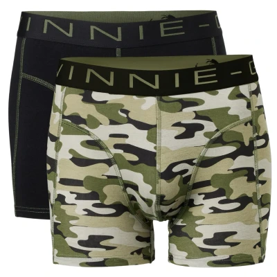 Afbeelding van 2 x Vinnie G Boxershort Black / Army Green Print maat L