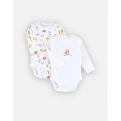 Afbeelding van Noukie&#039;s 2 pack Body lange mouw Meisje Gebloemd 12 maand 80