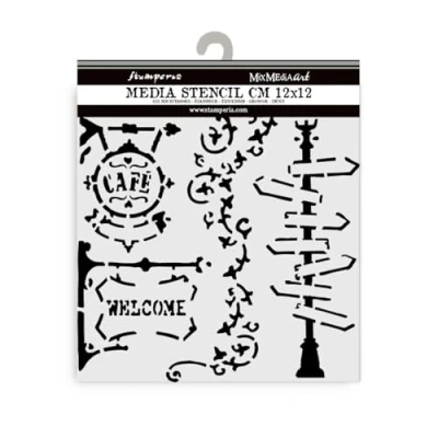 Afbeelding van Stamperia Dikke stencils voor plakboeken, albums, kaarten, bullet journals en meer, flexibel materiaal, gemakkelijk te reinigen, perfect hobby&#039;s, ambachten geschenken (soort reizen,