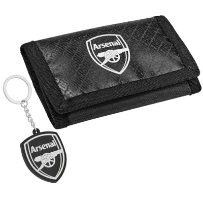 Afbeelding van Arsenal F.C. Sports Fan Trifold Portemonnee Accessoires Set Voetbal Cadeaus voor Jongens, Zwart, One Size, Modern