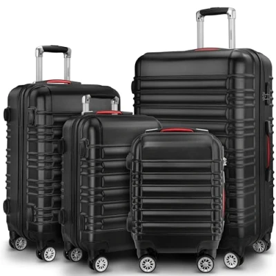 Afbeelding van MONZANA 4 delige Hardcase Kofferset Handbagage M L XL Trolleys Zwart
